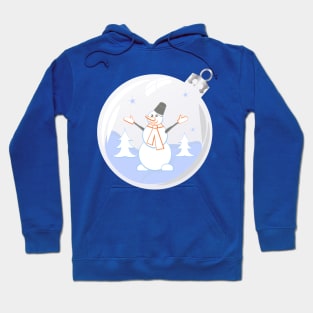 Happy snowman in glass Christmas bauble Hoodie